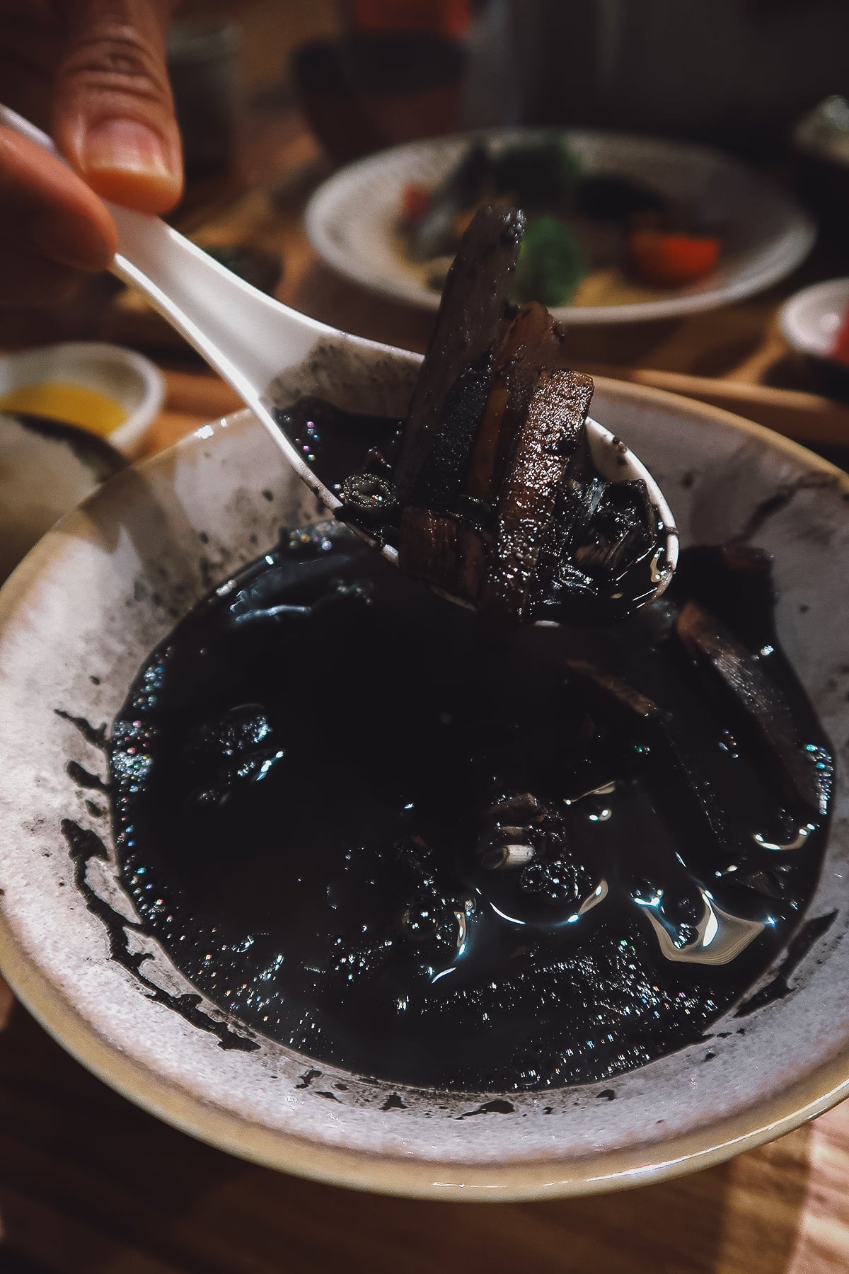 Squid ink soup