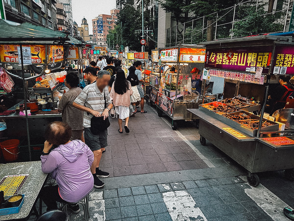 Night Markets in Taipei Stalls at Ningxia Night Market