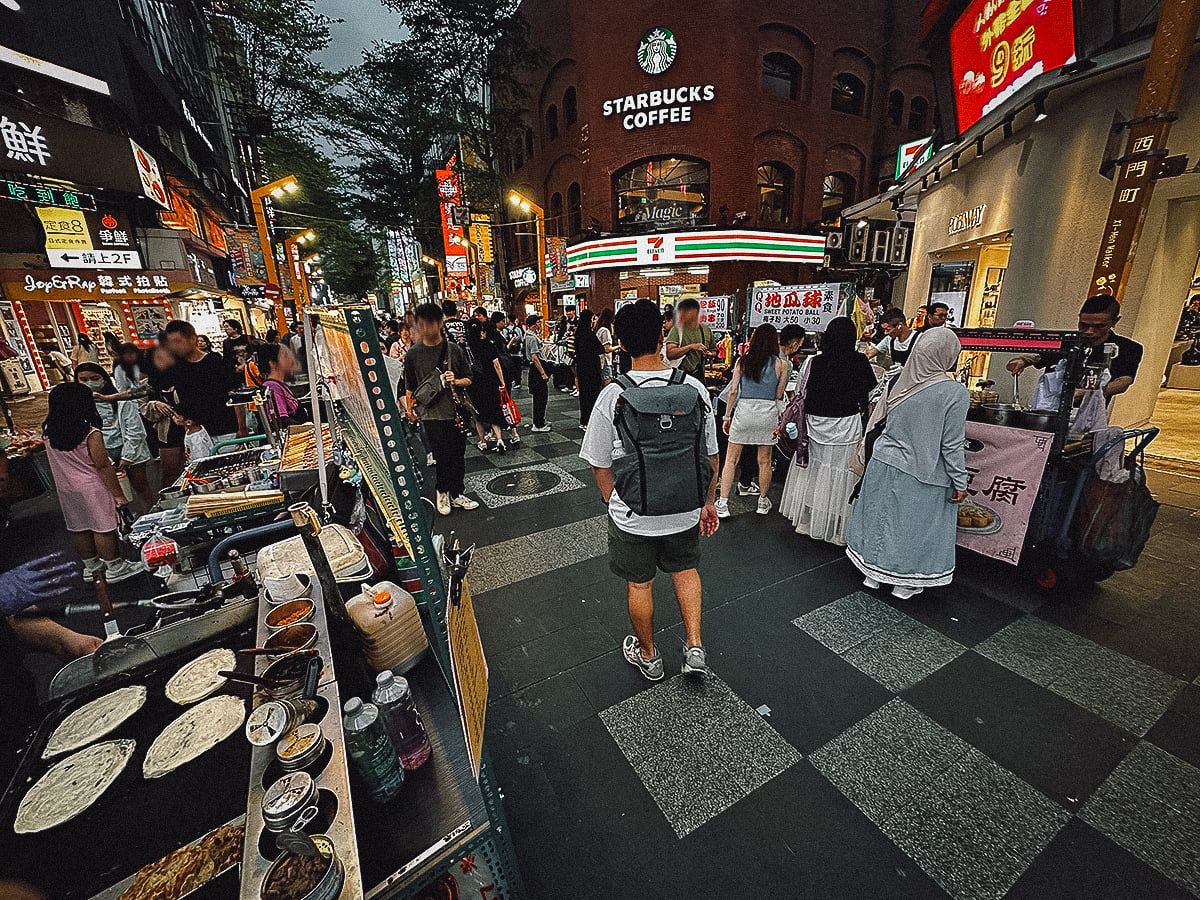 Night Markets in Taipei Stalls at Ximending Night Market