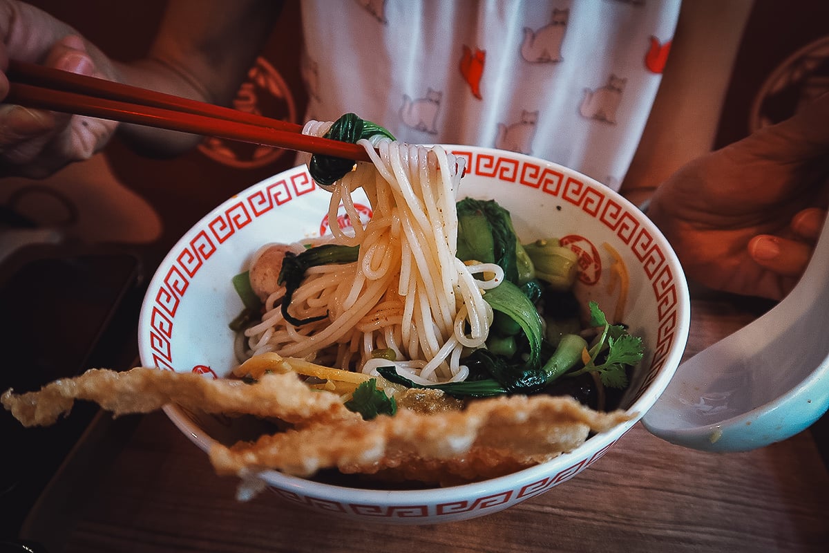 Noodle soup dish at a restaurant in Taipei