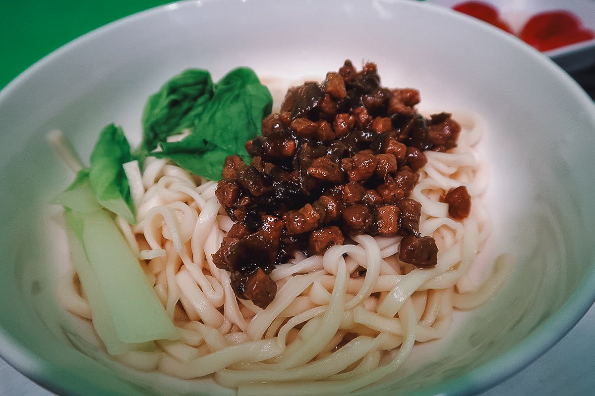 The Best Restaurants in Taipei Vegan lu rou fan from a restaurant in Taipei