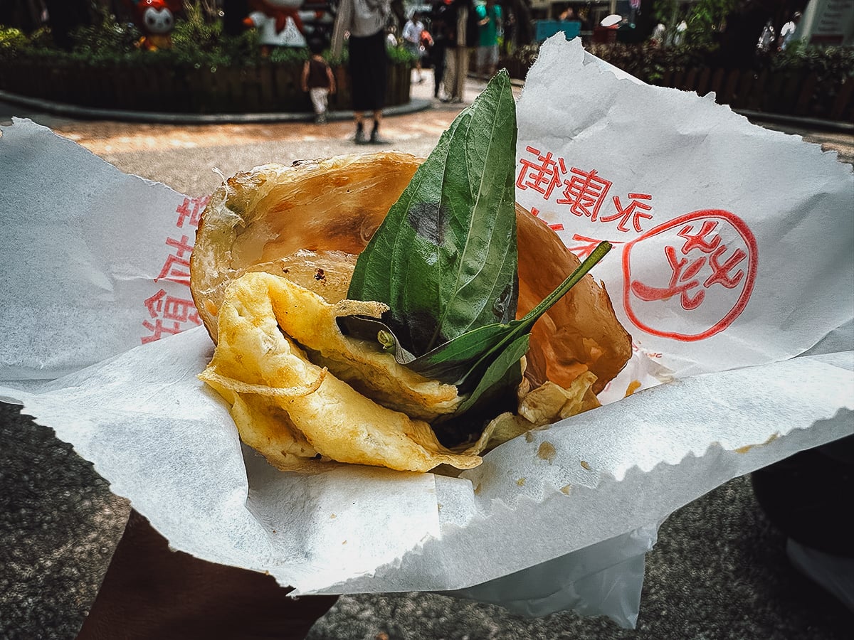 The Best Restaurants in Taipei Onion pancake from a shop in Taipei