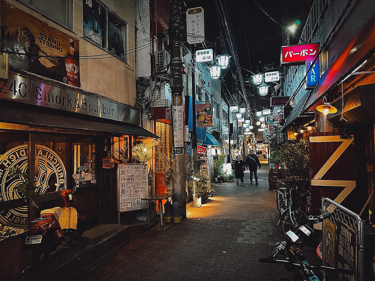 The Best Yokochos in Tokyo Bourbon Road at night
