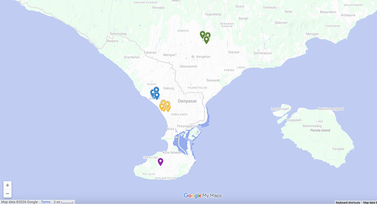 Bali Food Guide: Must-Eat Restaurants in Bali, Indonesia Map with pins